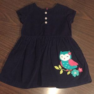 Carters Navy blue corduroy owl dress #115
